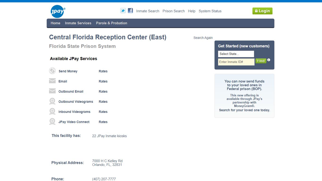 Central Florida Reception Center (East) - JPay