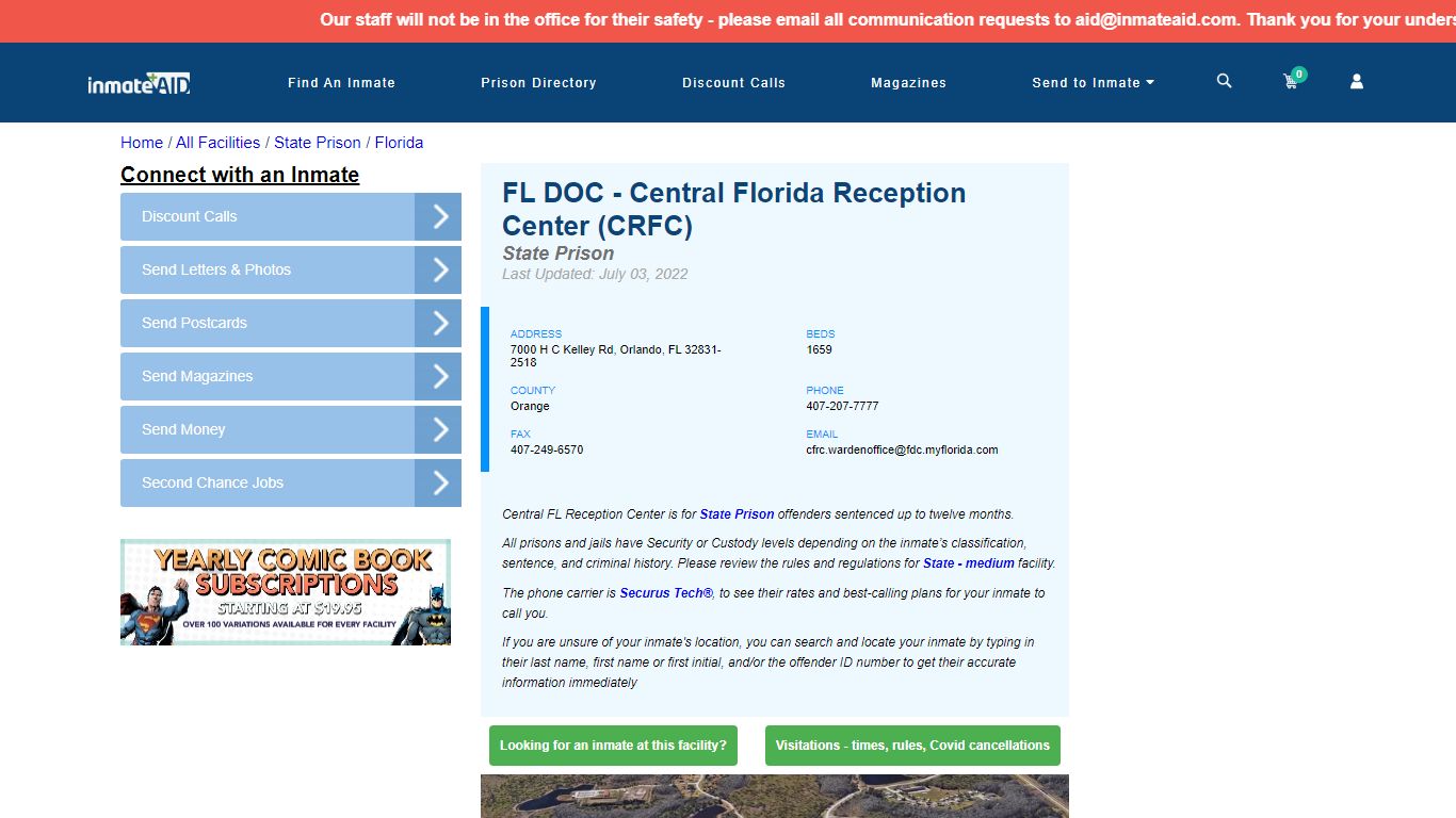 FL DOC - Central Florida Reception Center (CRFC) & Inmate ...